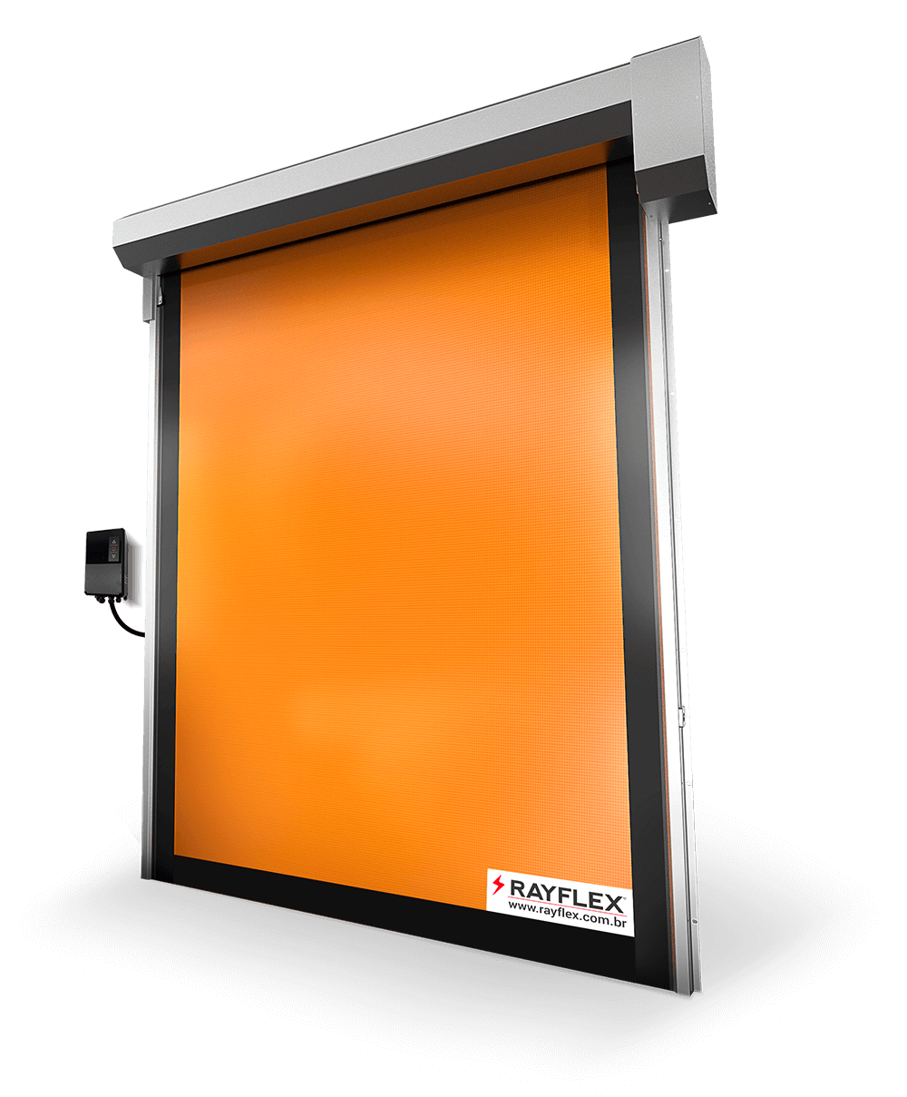Foto da Porta Rápida RP AL 01 desenvolvida pela Rayflex